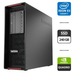 Рабочая станция Lenovo ThinkStation P500 Tower / Intel Xeon E5-2683 v3 (14 (28) ядер по 2.0 - 3.0 GHz) / 64 GB DDR4 / 240 GB SSD / nVidia Quadro K2200, 4 GB GDDR5, 128-bit / DVD-ROM