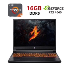 Игровой ноутбук Б-класс Acer Nitro V16 ANV16-41 / 16" (1920x1200) IPS / AMD Ryzen 5 8645HS (6 (12) ядер по 4.3 - 5.0 GHz) / 16 GB DDR5 / 512 GB SSD / nVidia GeForce RTX 4060, 8 GB GDDR6, 128-bit / WebCam