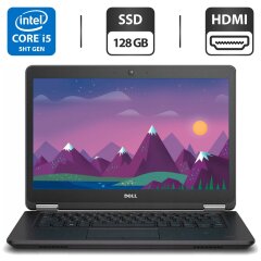 Ультрабук Б-класс Dell Latitude E7450 / 14" (1366x768) TN / Intel Core i5-5300U (2 (4) ядра по 2.3 - 2.9 GHz) / 4&nbsp;GB DDR3 / 128 GB SSD / Intel HD Graphics 5500 / WebCam / HDMI