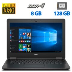 Нетбук Б-клас Dell Latitude 12 E7270 / 12.5" (1920x1080) IPS / Intel Core i5-6300U (2 (4) ядра по 2.4 - 3.0 GHz) / 8 GB DDR4 / 128 GB SSD / Intel HD Graphics 520 / WebCam / HDMI