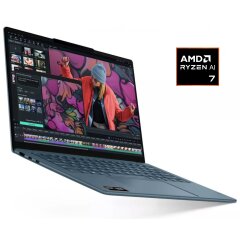 Новый ультрабук Lenovo Yoga Slim 7 14AKP10 / 14" (1920x1200) OLED / AMD Ryzen Ai 7 350 (8 (16) ядра по 2.0 - 5.0 GHz) / 32 GB DDR5 / 1000 GB SSD / AMD Radeon 860M Graphics / WebCam / Win 11 Home
