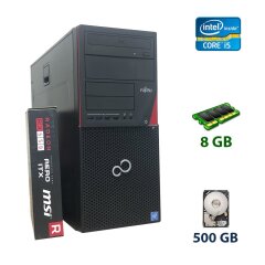 Fujitsu Esprimo P720 Tower / Intel Core i5-4440 (4 ядра по 3.1 - 3.3 GHz) / 8 GB DDR3 / 500 GB HDD / AMD Radeon RX 550, 2 GB GDDR5, 64-bit