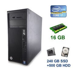 HP Z230 Tower / Intel Core i7-4770 (4 (8) ядра по 3.4 - 3.9 GHz) / 16 GB DDR3 / 240 GB SSD+500 GB HDD