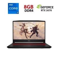 Игровой ноутбук MSI Katana GF66 12UG-285NEU / 15.6" (1920x1080) IPS / Intel Core i7-12700H (14 (20) ядер по 3.5 - 4.7 GHz) / 8 GB DDR4 / 240 GB SSD / nVidia GeForce RTX 3070, 8 GB GDDR6, 256-bit / WebCam