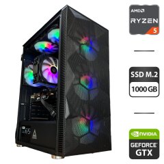 Збірка під замовлення: ігровий ПК Montech X3 Mesh Black Tower NEW / AMD Ryzen 5 3600 NEW (6 (12) ядер по 3.6 - 4.2 GHz) / 16 GB DDR4 NEW / 1000 GB SSD M.2 NEW / nVidia GeForce GTX 1660 Super, 6 GB GDDR6, 192-bit / 650W NEW / HDMI