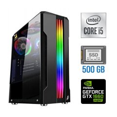 Ігровий ПК Tower / Intel Core i5-10400F (6 (12) ядер по 2.9 - 4.3 GHz) / 16 GB DDR4 / 500 GB SSD / nVidia GeForce GTX 1660 Super, 6 GB GDDR6, 192-bit