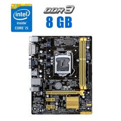 Комплект: Материнская плата Asus H81M-K / LGA1150 / Intel Core i5-4570 (4 ядра по 3.2 - 3.6 GHz) / 8 GB DDR3 + Кулер