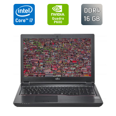 Мобильная рабочая станция Б-класс Fujitsu Celsius H780 / 15.6" (1920x1080) IPS / Intel Core i7-8750H (6 (12) ядер по 2.2 - 4.1 GHz) / 16 GB DDR4 / 512 GB SSD / nVidia Quadro P600, 4 GB GDDR5, 128-bit / HDMI / VGA / USB Type-C / WebCam