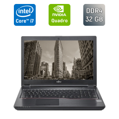 Мобильная рабочая станция Fujitsu Celsius H7510 / 15.6" (1920x1080) IPS / Intel Core i7-10850H (6 (12) ядер по 2.7 - 5.1 GHz) / 32 GB DDR4 / 512 GB SSD / nVidia Quadro T1000, 4 GB GDDR5, 128-bit / 4G / WebCam / Windows 10