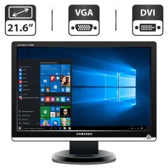 Монитор Б-класс Samsung SyncMaster 223BW / 21.6" (1680x1050) TN / VGA, DVI-D / VESA 100x100 + Кабели VGA и питания в комплекте