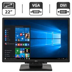 Монитор Fujitsu E-Line E22W-6 / 22'' (1680x1050) TN / VGA, DVI / Встроенные колонки 2x 3W / VESA 100x100 + Кабели подключения