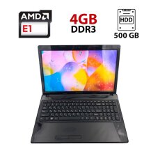 Ноутбук Б-клас Lenovo Ideapad G585 / 15.6" (1366x768) TN / AMD E1-2100 (2 ядра по 1.0 GHz) / 4 GB DDR3 / 500 GB HDD / AMD Radeon HD 7310 Graphics / WebCam