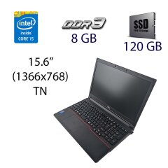 Ноутбук Fujitsu-Siemens LifeBook A574 / 15.6" (1366x768) TN / Intel Core i5-4200M (2 (4) ядра по 2.5 - 3.1 GHz) / 8 GB DDR3 / 120 GB SSD / Slim DVD-RW / HDMI