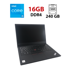 Ноутбук Lenovo ThinkPad E14 / 14" (1920x1080) IPS / Intel Core i5-10210U (4 (8) ядра по 1.6 - 4.2 GHz) / 16 GB DDR4 / 240 GB SSD / Intel UHD Graphics / WebCam