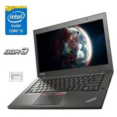 Ноутбук Lenovo ThinkPad T450 / 14" (1366x768) TN / Intel Core i5-5200U (2 (4) ядра по 2.2 - 2.7 GHz) / 4 GB DDR3 / 120 GB SSD / Intel HD Graphics 5500 / WebCam