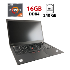 Ультрабук Lenovo ThinkPad T14 Gen1 / 14" (1920x1080) IPS / AMD Ryzen 5 Pro 4650U (6 (12) ядер по 2.1 - 4.0 GHz) / 16 GB DDR4 / 240 GB SSD M.2 / AMD Radeon RX Vega 6 Graphics / WebCam