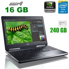 Ігровий ноутбук Dell Precision 7510 / 15.6" (1920x1080) TN / Intel Core i7-6820HQ (4 (8) ядра по 2.7 - 3.6 GHz) / 16 GB DDR4 / 240 GB SSD / nVidia Quadro M2000M, 4 GB GDDR5, 128-bit / WebCam