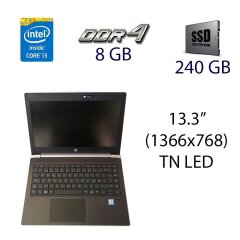 Ультрабук HP ProBook 430 G5 / 13.3" (1366x768) TN / Intel Core i3-7100U (2 (4) ядра по 2.4 GHz) / 8 GB DDR4 / 240 GB SSD / WebCam / Windows 10 Pro