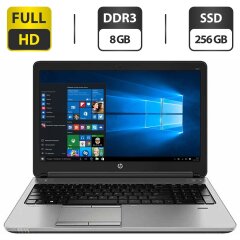 Ноутбук Б-класс HP ProBook 650 G1 / 15.6" (1920x1080) TN / Intel Core i7-4800MQ (4 (8) ядра по 2.7 - 3.7 GHz) / 8 GB DDR3 / 256 GB SSD / Intel HD Graphics 4600 / WebCam / HDMI / Windows 10 Pro