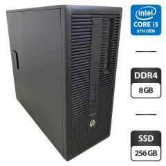 Комп'ютер HP EliteDesk 800 G2 Tower / Intel Core i5-6500 (4 ядра по 3.2 - 3.6 GHz) / 8 GB DDR4 / 256 GB SSD / Intel HD Graphics 530 / DVD-ROM