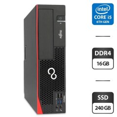 Компьютер Fujitsu Esprimo D757 E90 SFF / Intel Core i5-6500 (4 ядра по 3.2 - 3.6 GHz) / 16 GB DDR4 / 240 GB SSD M.2 / Intel HD Graphics 530 / DVD-ROM