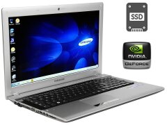 Ноутбук Б-класс Samsung RV511 / 15.6" (1366x768) TN / Intel Pentium P6200 (2 ядра по 2.13 GHz) / 4 GB DDR3 / 120 GB SSD / nVidia GeForce 315M, 512 MB DDR3, 64-bit / WebCam / DVD-ROM / HDMI / АКБ не держит