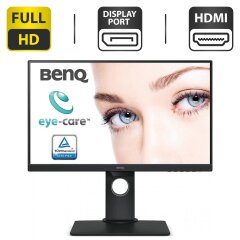 Новый монитор BenQ GW2480T Black / 24" (1920x1080) IPS / VGA, HDMI, DisplayPort / Встроенные колонки 2x 1W / VESA 100x100