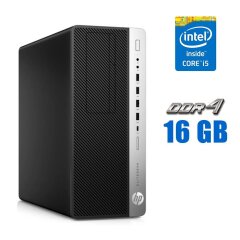 Компьютер HP EliteDesk 800 G5 Tower / Intel Core i5-9500 (6 ядер по 3.0 - 4.4 GHz) / 16 GB DDR4 / 120 GB SSD M.2 / Intel UHD Graphics 630 / DisplayPort