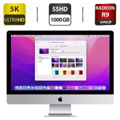 Моноблок Apple iMAC A1419 / 27" (5120x2880) IPS / Intel Core i5-6500 (4 ядра по 3.2 - 3.6 GHz) / 32 GB DDR3 / 1000 GB SSHD / AMD Radeon R9 M390, 2 GB GDDR5, 256-bit / WebCam / Встроенные колонки / MacOS Monterey