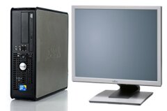 Dell Optiplex 780 SFF / Intel Core 2 Duo E8400 (2 ядра по 3.0GHz) / 4GB DDR3 / 160GB HDD (10000 об/мин) + монитор Fujitsu p19-5p / 19' / 1280x1024 / колонки 4W