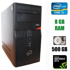 Компьютер Fujitsu Esprimo P420 Tower / Intel Core i3-4130 (2 (4) ядра по 3.4 GHz) / 8 GB DDR3 / 500 GB HDD / nVidia GeForce GTX 750 Ti, 2 GB GDDR5, 128-bit