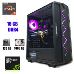 GameMax Diamond Black New / AMD Ryzen 5 2600 (6(12) ядер по 3.4 - 3.9 GHz) / New 16 GB DDR4 / New 120 GB SSD+1 TB HDD / nVidia GeForce GTX 1070 8 GB, GDDR5, 256-bit / New БЖ Chiefrec 600w