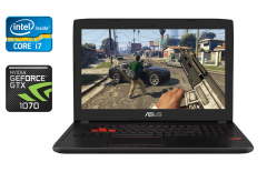 Игровой ноутбук Asus Strix GL502V / 15.6" (1920x1080) IPS / Intel Core i7-7700HQ (4 (8) ядра по 2.8 - 3.8 GHz) / 16 GB DDR4 / 256 GB SSD + 1000 GB HDD / nVidia GeForce GTX 1070, 8 GB GDDR5, 256-bit / WebCam / Windows 10