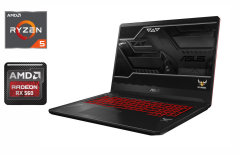 Игровой ноутбук Asus TUF Gaming FX705DY / 17.3" (1920x1080) IPS / AMD Ryzen 5 3550H (4 (8) ядра по 2.1 - 3.7 GHz) / 16 GB DDR4 / 512 GB SSD / AMD Radeon RX 560, 4 GB GDDR5, 128-bit / WebCam / HDMI