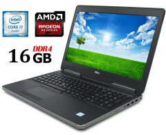 Игровой ноутбук Dell Precision 7510 / 15.6" (1920x1080) IPS / Intel Core i7-6820HQ (4 (8) ядра по 2.7 - 3.6 GHz) / 16 GB DDR4 / 480 GB SSD / AMD Radeon R9 M375X, 2 GB GDDR5, 128-bit / miniDP / HDMI / Windows 10 лицензия