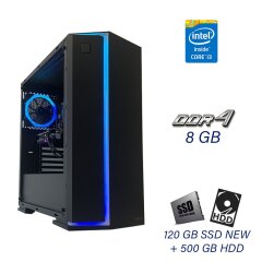 Игровой ПК 1stPlayer Rainbow Tower NEW / Intel Core i3-10100F (4 (8) ядра по 3.6 - 4.3 GHz) NEW / 8 GB DDR4 NEW / 120 GB SSD NEW + 500 GB HDD / nVidia GeForce GTX 1060, 6 GB GDDR5, 192-bit / 400W