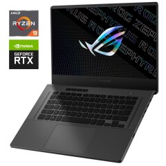 Игровой ультрабук Asus ROG Zephyrus G15 GA503QS / 15.6" (2560x1440) IPS / AMD Ryzen 9 5900HS (8 (16) ядер по 3.0 - 4.6 GHz) / 16 GB DDR4 / 1000 GB SSD NVMe / nVidia GeForce RTX 3080, 8 GB GDDR6, 256-bit