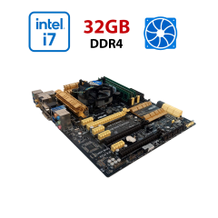 Комплект: Материнская плата Asus Z87-PRO / LGA1150 / Intel Core i7-4770K (4 (8) ядра по 3.5 - 3.9 GHz) / 32 GB DDR3 / Intel HD Graphics 4600 + Кулер