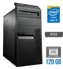 Комп'ютер Lenovo ThinkCentre M93p Tower / Intel Core i5-4590 (4 ядра по 3.3 - 3.7 GHz) / 8 GB DDR3 / 120 GB SSD / Intel HD Graphics 4600 / 280W / DVD-RW / DisplayPort