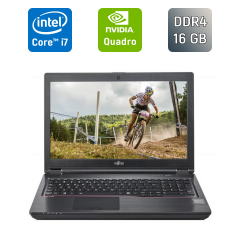 Мобильная рабочая станция Б-класс Fujitsu Celsius H780 / 15.6" (1920x1080) IPS / Intel Core i7-8750H (6 (12) ядер по 2.2 - 4.1 GHz) / 16 GB DDR4 / 512 GB SSD / nVidia Quadro P600, 4 GB GDDR5, 128-bit / WebCam / VGA / USB Type-C