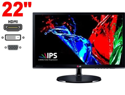 Монитор Б-класс LG 22EA53T / 22'' (1920x1080) IPS / 1x HDMI, 1x VGA, 1x DVI Монитор Б-класс LG 22EA53T / 22'' (1920x1080) IPS / 1x HDMI, 1x VGA, 1x DVI
