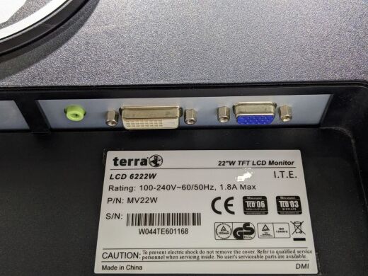 Монитор Terra 6222W / 22" (1680x1050) TN / VGA, DVI