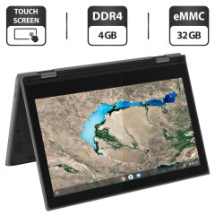 Нетбук Б-клас Lenovo 300e ChromeBook 2nd Gen / 11.6" (1366x768) TN Touch / Intel Celeron N4020 (2 ядра по 1.1 - 2.8 GHz) / 4 GB DDR4 / 32 GB eMMC / Intel UHD Graphics 600 / WebCam / ChromeOS + Бездротова мишка