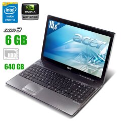 Ноутбук Acer Aspire 5741G / 15.6" (1366x768) TN LED / Intel Core i7-720QM (4 (8) ядра по 1.6 - 2.8 GHz) / 6 GB DDR3 / 640 GB HDD / nVidia GeForce GT 320M, 1GB DDR3, 128-bit / WebCam / Windows 7