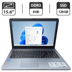 Ноутбук Б-клас Asus R540S / 15.6" (1366x768) TN / Intel Celeron N3050 (2 ядра по 1.6 - 2.16 GHz) / 8 GB DDR3 / 128 GB SSD / Intel HD Graphics / WebCam