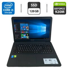 Ноутбук Б-клас Asus X554L / 15.6" (1366x768) TN / Intel Core i5-5200U (2 (4) ядра по 2.2 - 2.7 GHz) / 12 GB DDR3 / 128 GB SSD / nVidia GeForce 920M, 4 GB GDDR3, 64-bit / WebCam / HDMI