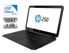 Ноутбук HP 250 G5 / 15.6" (1366x768) TN / Intel Celeron N3060 (2 ядра по 1.6 - 2.48 GHz) / 4 GB DDR3 / 128 GB SSD / Intel HD Graphics 400 / WebCam / DVD-RW