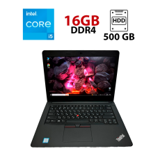 Ноутбук Lenovo ThinkPad E470 / 14" (1920х1080) IPS / Intel Core i5-7200U (2 (4) ядра по 2.5 - 3.1 GHz) / 16 GB DDR4 / 500 GB SSD / Intel HD Graphics 620 / WebCam