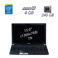 Ноутбук Toshiba R950 / 15.6" (1366х768) TN / Intel Core i5-3320M (2 (4) ядра по 2.6 - 3.3 GHz) / 4 GB DDR3 / 240 GB SSD / AMD Radeon HD 7570M, 1 GB GDDR5, 64-bit