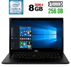 Ультрабук Б-класс Dell Latitude 7480 / 14" (1920x1080) IPS / Intel Core i5-7200U (2 (4) ядра по 2.5 - 3.1 GHz) / 8 GB DDR4 / 256 GB SSD M.2 / Intel HD Graphics 620 / WebCam